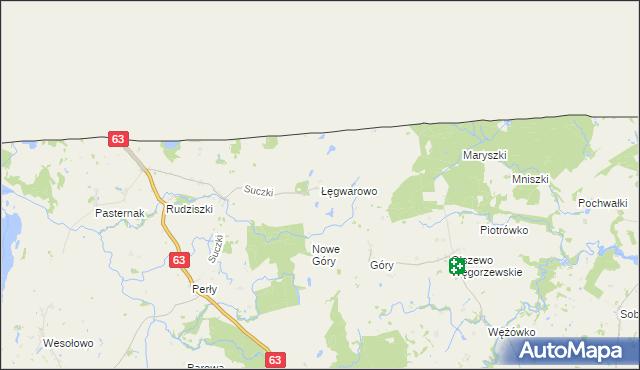 mapa Łęgwarowo, Łęgwarowo na mapie Targeo