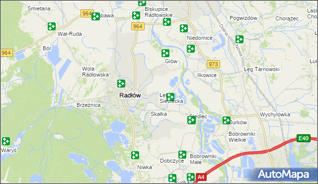 mapa Łęka Siedlecka, Łęka Siedlecka na mapie Targeo