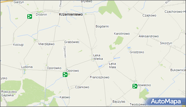 mapa Łęka Wielka, Łęka Wielka na mapie Targeo