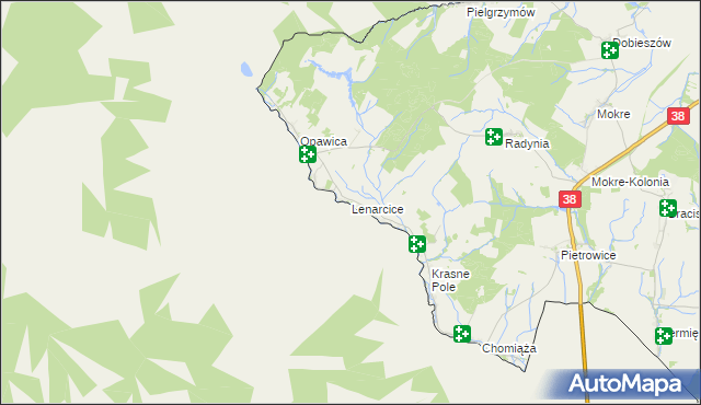 mapa Lenarcice, Lenarcice na mapie Targeo