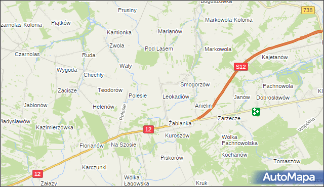 mapa Leokadiów, Leokadiów na mapie Targeo