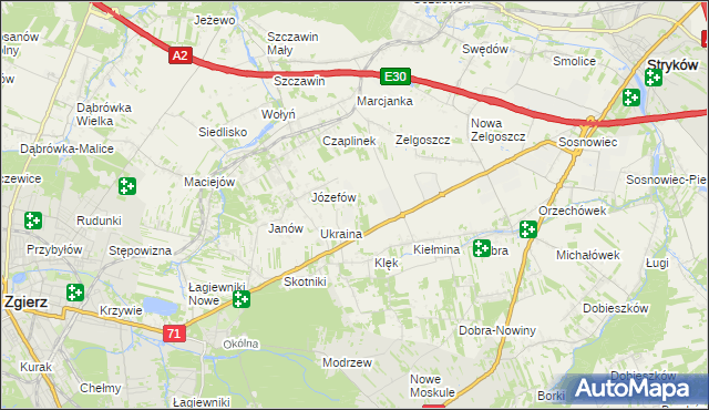 mapa Leonardów gmina Zgierz, Leonardów gmina Zgierz na mapie Targeo