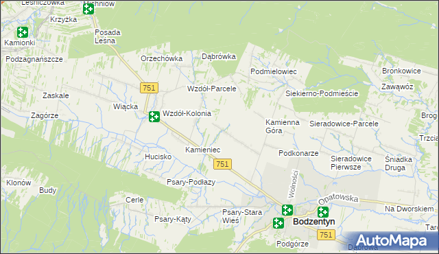 mapa Leśna-Stara Wieś, Leśna-Stara Wieś na mapie Targeo