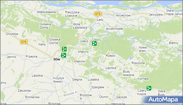 mapa Leśniaki gmina Iłów, Leśniaki gmina Iłów na mapie Targeo