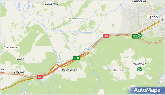 mapa Leśnice, Leśnice na mapie Targeo