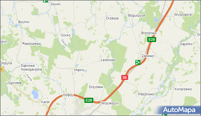 mapa Lestkowo, Lestkowo na mapie Targeo