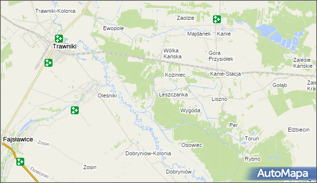 mapa Leszczanka gmina Rejowiec Fabryczny, Leszczanka gmina Rejowiec Fabryczny na mapie Targeo