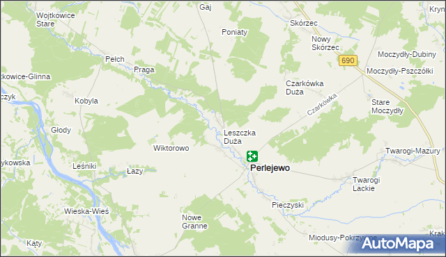 mapa Leszczka Duża, Leszczka Duża na mapie Targeo