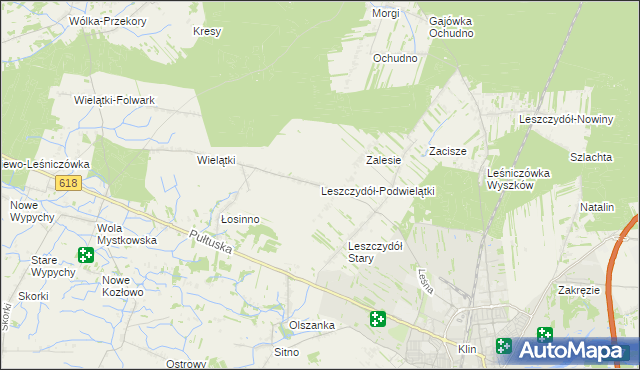 mapa Leszczydół-Podwielątki, Leszczydół-Podwielątki na mapie Targeo