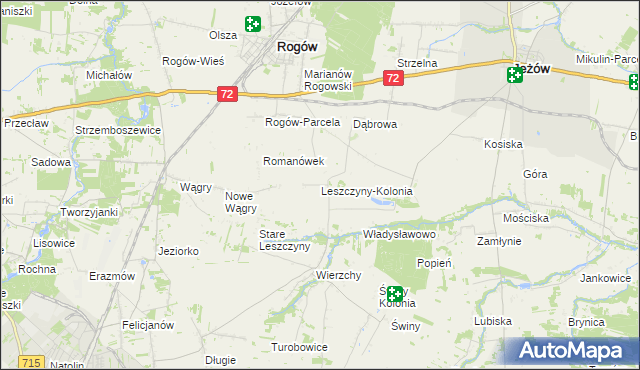 mapa Leszczyny-Kolonia, Leszczyny-Kolonia na mapie Targeo