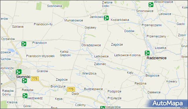 mapa Łętkowice, Łętkowice na mapie Targeo