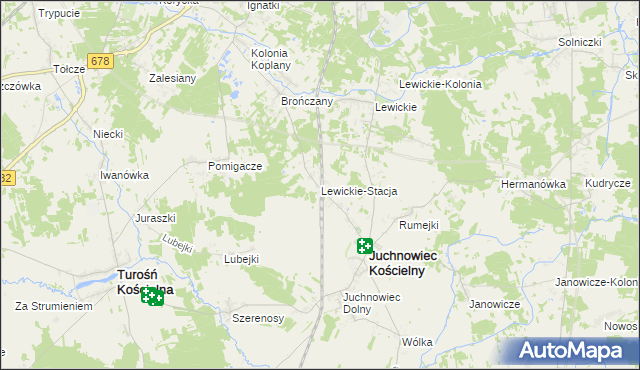 mapa Lewickie-Stacja, Lewickie-Stacja na mapie Targeo
