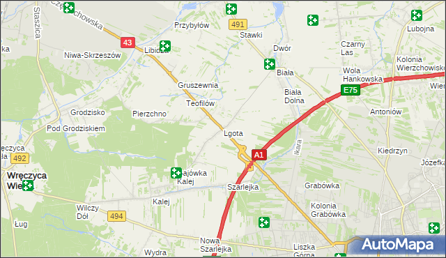 mapa Lgota gmina Kłobuck, Lgota gmina Kłobuck na mapie Targeo