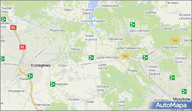 mapa Lgota-Mokrzesz, Lgota-Mokrzesz na mapie Targeo