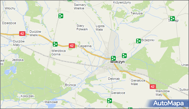 mapa Ligota Wołczyńska, Ligota Wołczyńska na mapie Targeo