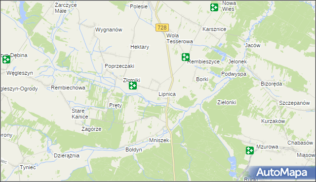 mapa Lipnica gmina Małogoszcz, Lipnica gmina Małogoszcz na mapie Targeo