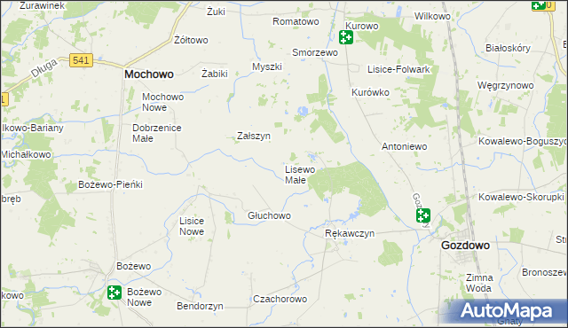 mapa Lisewo Małe, Lisewo Małe na mapie Targeo