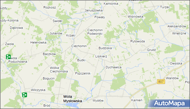 mapa Lisikierz, Lisikierz na mapie Targeo