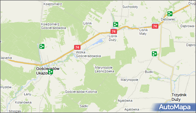 mapa Liśnik Duży-Kolonia, Liśnik Duży-Kolonia na mapie Targeo