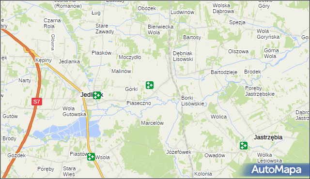 mapa Lisów gmina Jedlińsk, Lisów gmina Jedlińsk na mapie Targeo