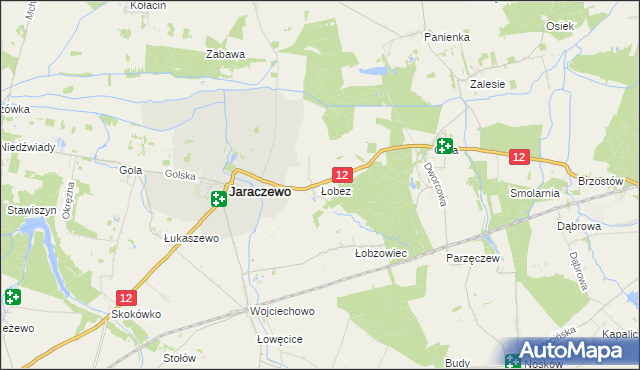 mapa Łobez gmina Jaraczewo, Łobez gmina Jaraczewo na mapie Targeo