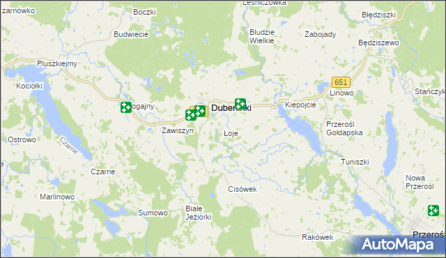 mapa Łoje gmina Dubeninki, Łoje gmina Dubeninki na mapie Targeo