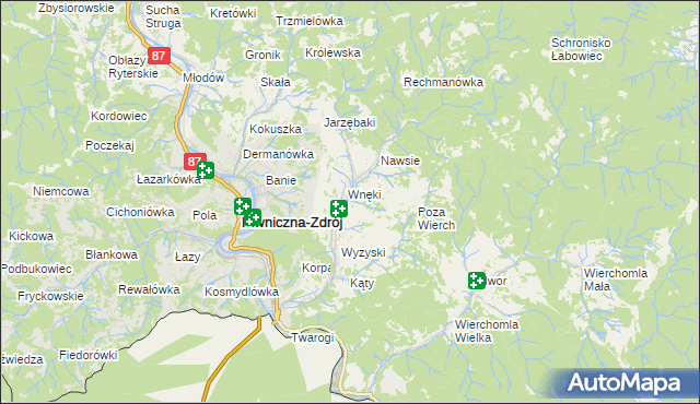 mapa Łomnica-Zdrój, Łomnica-Zdrój na mapie Targeo