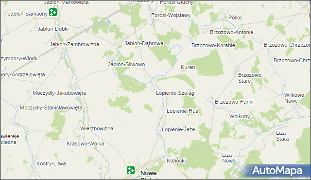 mapa Łopienie-Szelągi, Łopienie-Szelągi na mapie Targeo