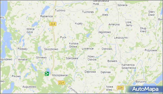 mapa Łosienice, Łosienice na mapie Targeo