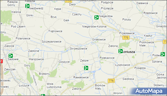 mapa Łososkowice, Łososkowice na mapie Targeo