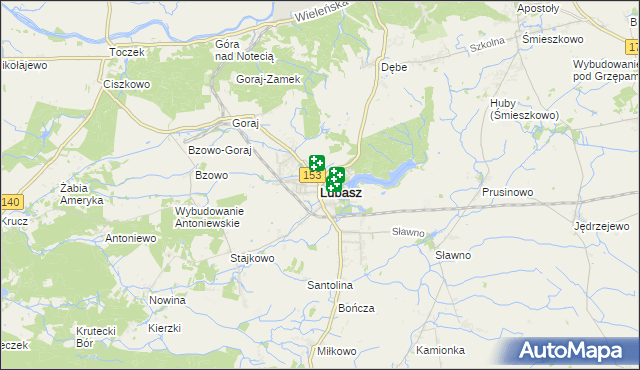 mapa Lubasz powiat czarnkowsko-trzcianecki, Lubasz powiat czarnkowsko-trzcianecki na mapie Targeo