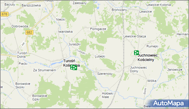 mapa Lubejki, Lubejki na mapie Targeo