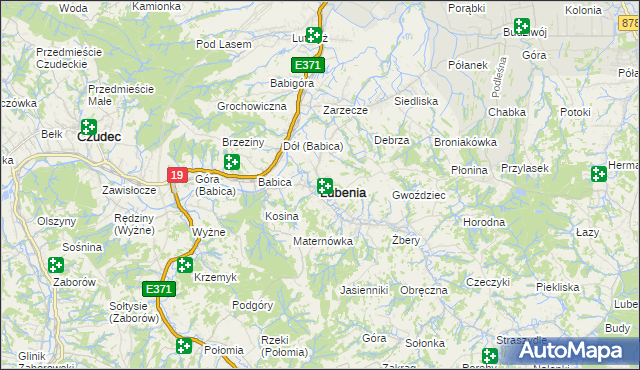 mapa Lubenia, Lubenia na mapie Targeo