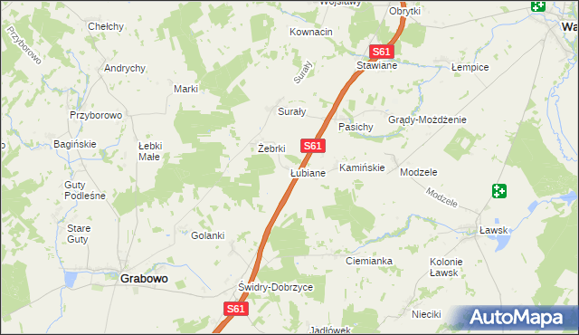 mapa Łubiane, Łubiane na mapie Targeo