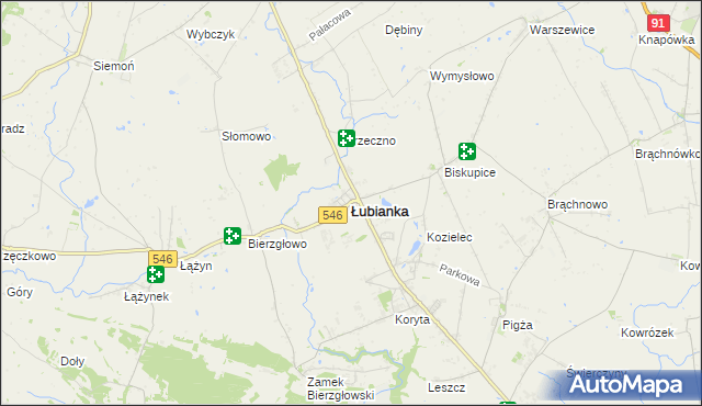 mapa Łubianka powiat toruński, Łubianka powiat toruński na mapie Targeo