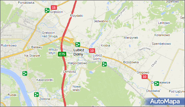 mapa Lubicz Górny, Lubicz Górny na mapie Targeo