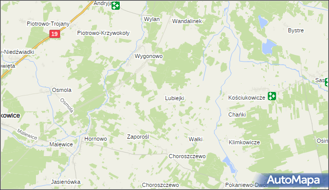 mapa Lubiejki, Lubiejki na mapie Targeo