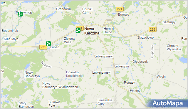 mapa Lubieszynek gmina Nowa Karczma, Lubieszynek gmina Nowa Karczma na mapie Targeo