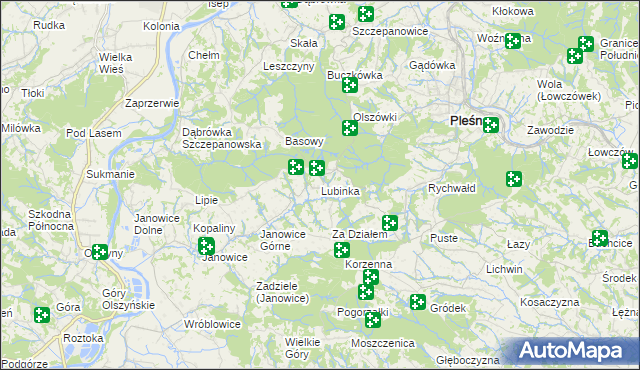 mapa Lubinka, Lubinka na mapie Targeo