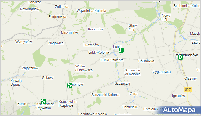 mapa Łubki-Szlachta, Łubki-Szlachta na mapie Targeo