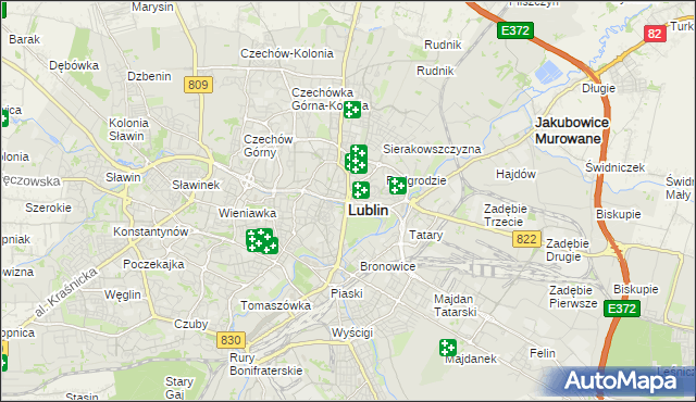 mapa Lublina, Lublin na mapie Targeo