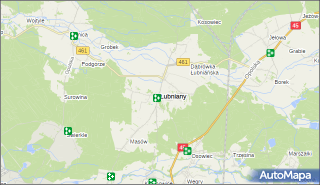 mapa Łubniany, Łubniany na mapie Targeo