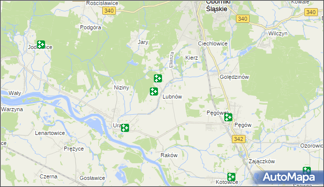 mapa Lubnów gmina Oborniki Śląskie, Lubnów gmina Oborniki Śląskie na mapie Targeo