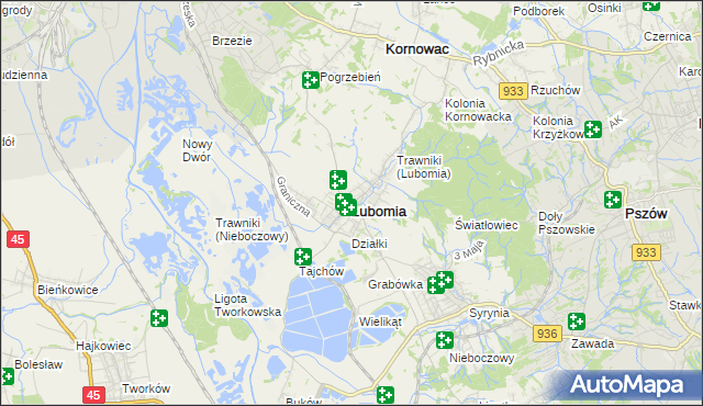 mapa Lubomia, Lubomia na mapie Targeo