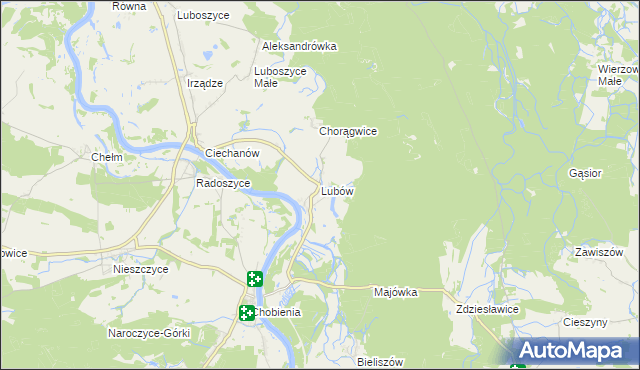 mapa Lubów gmina Jemielno, Lubów gmina Jemielno na mapie Targeo