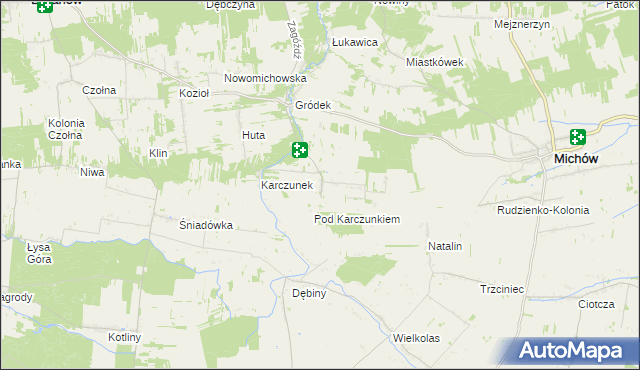 mapa Łukawka gmina Baranów, Łukawka gmina Baranów na mapie Targeo