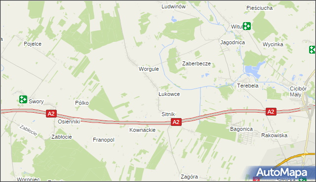 mapa Łukowce, Łukowce na mapie Targeo