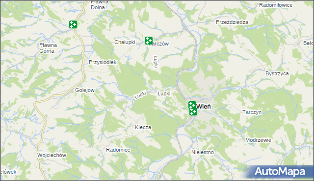 mapa Łupki gmina Wleń, Łupki gmina Wleń na mapie Targeo