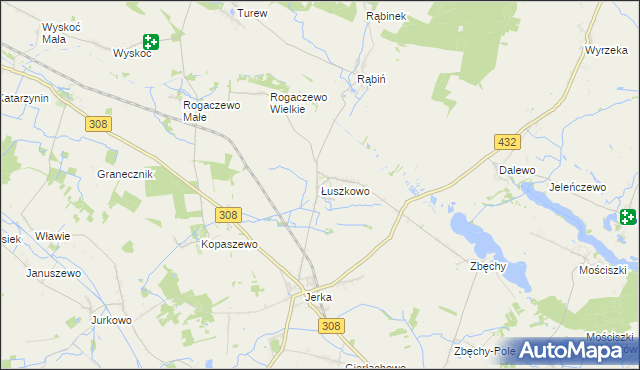 mapa Łuszkowo, Łuszkowo na mapie Targeo