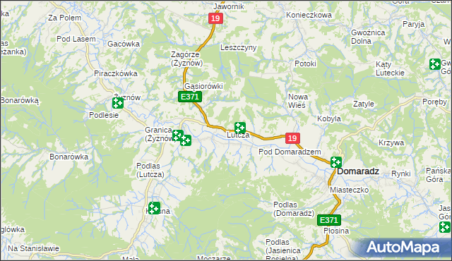 mapa Lutcza, Lutcza na mapie Targeo